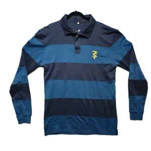 Rugby Shirt Polo SANTA TERESA 1796 Rum Embroidered Mens XL Blue Striped Cotton